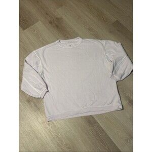 Aerie Oversized Lilac Basic Crewneck w Side Seamed Sleeves Sz XS